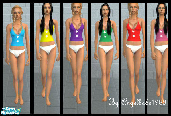 Sims 2 — Hailey Set by Angelbabe1983 — Here are 4 Pj Outfits for your Adult Sims. It's a Tank and Bikini Bottom Outfit.