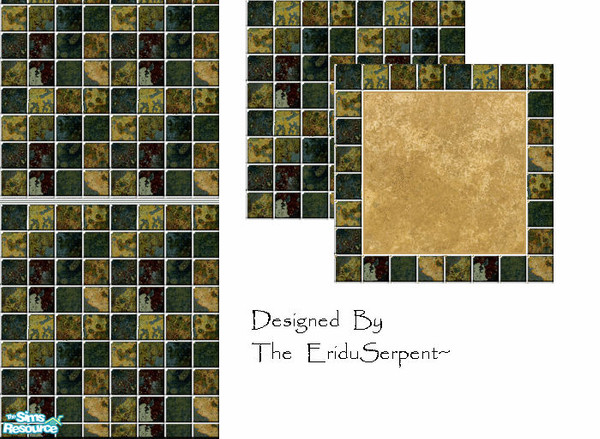 Sims 2 — Noisette Riven Wall & Tile Set by eriduserpent — Another bathroom set for the guys out there. Nothing fancy,