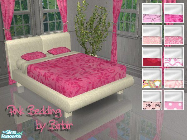 Sims 2 — Pink Bedding by Birbir — Ten different pink beddings, they aren't as dark as they may seem due to spring