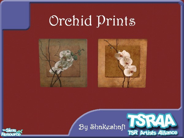 Sims 2 — Orchid Prints by Shakeshaft — A set of 2 Orchid Prints. ** TSRAA Member **