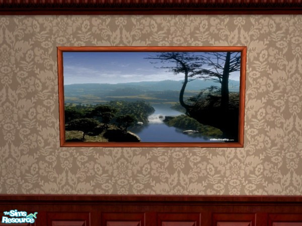 Sims 2 — Digital Art River Waterfall by Floog — Here is a maxis suspense picture with a Picture of a Digital Art River