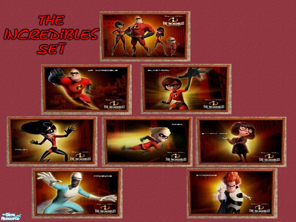 Sims 2 — The Incredibles Set by Floog — Here is a maxis suspense picture with a set of 8 Pictures of the film The