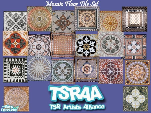 Sims 2 — Mosaic Floor Tiles by c_literati — TSRAA