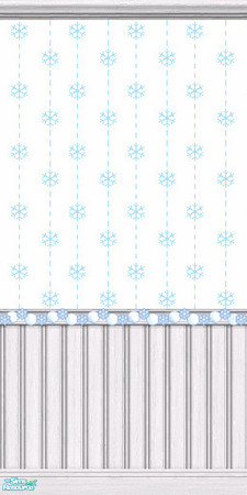 Sims 2 — TL - Winter Bears Half Wall 2A by TabbyLou — Half wall with snowflakes design & snowflakes & snowballs