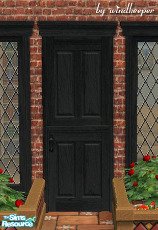 Sims 2 — OpenMe door - black wood by Windkeeper — Recolor of Maxis OpenMe door. Will also work for "OpenMe solid