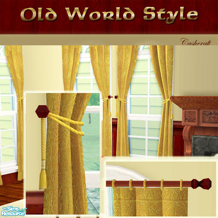 Sims 2 — Retro---Old World Style Drapes by Cashcraft — Recolor of my "RETRO Modern Style" set with an "Old