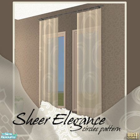 Sims 2 — Sheer Elegance,  Cream Circles by BetterbeSim — Sheer Elegance Curtains. An elegant perspective on sheer window