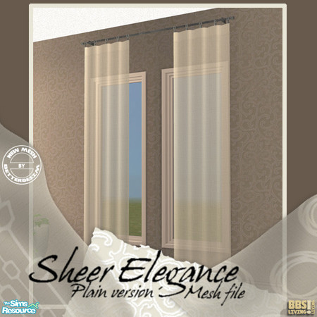 Sims 2 — Sheer Elegance,  Cream by BetterbeSim — *Mesh file* Sheer Elegance Curtains. An elegant perspective on sheer