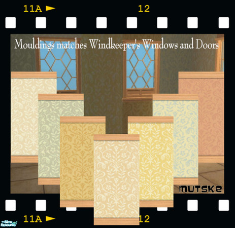 Sims 2 — Wallpaper Light by Mutske — Wallpaper with light moulding. Matches the windows and doors from Windkeeper.