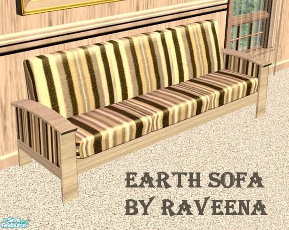 Sims 2 — Earthy Sofa by Raveena — Part of the Earth Tone Living Room. You need Waverly's mesh file. Download it below.