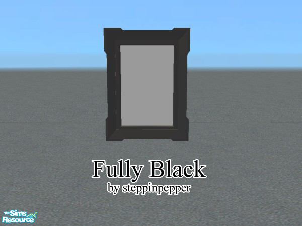 Sims 2 — Fully Black Mirror by steppinpepper — Part of Fully Black Dorm set