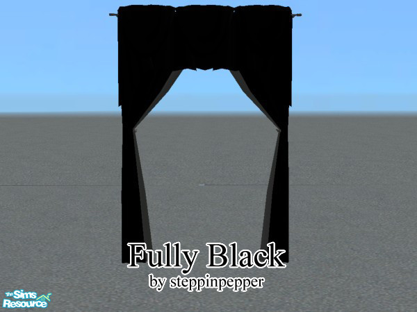 Sims 2 — Fully Black Curtain by steppinpepper — Part of Fully Black Dorm set