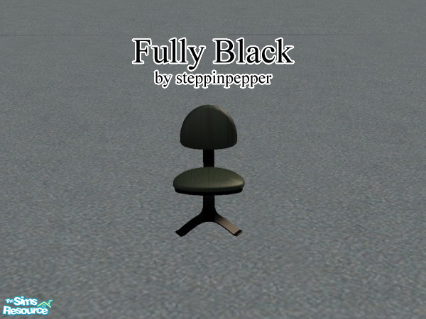 Sims 2 — Fully Black Chair by steppinpepper — Part of Fully Black Dorm set