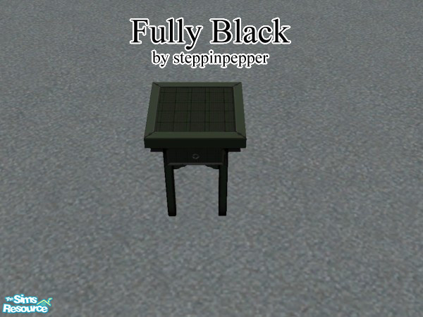 Sims 2 — Fully Black End Table by steppinpepper — Part of Fully Black Dorm set