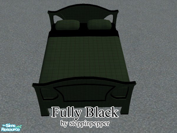 Sims 2 — Fully Black Bed by steppinpepper — Part of Fully Black Dorm set