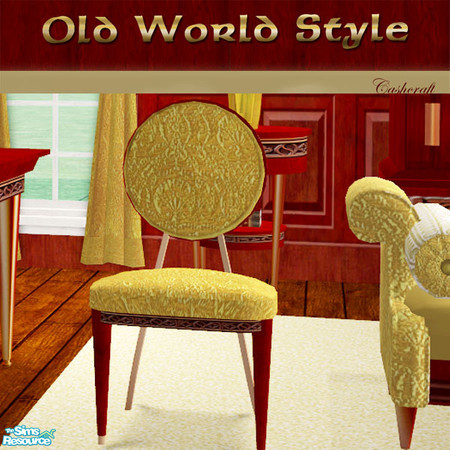 Sims 2 — Retro---Old World Style Chair by Cashcraft — Recolor of my "RETRO Modern Style" set with an "Old