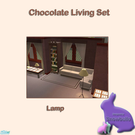 Sims 2 — Chocolate Lamp by Snowbelle — A lounge and dining set including sofa, table curtains, chair, rugs and