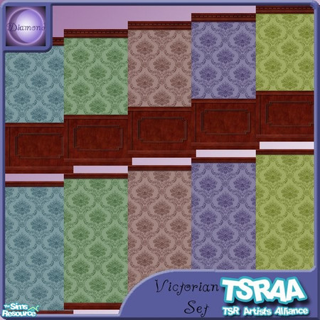 Sims 2 — D2DRe-Colored Victorian Set by D2Diamond — Recolor of the Maxis "Sweet Victoria", on the Double