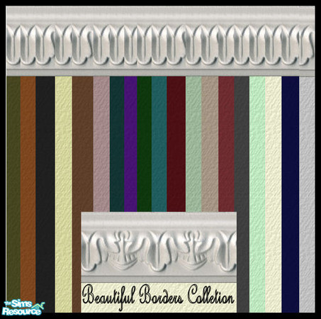 Sims 2 — Beautiful Borders Collection by robbyngirl — Beautiful border wall paints in a variety of colors. Enjoy!