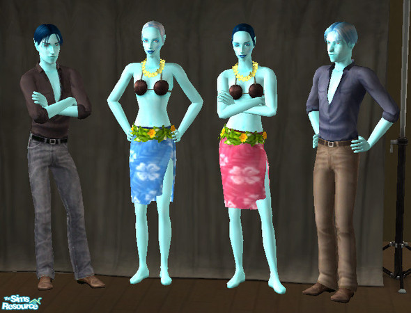 Sims 2 — Aquari elves by toyira — These are my own fantasy elves, the Aquari. They have a blue skin that matches the
