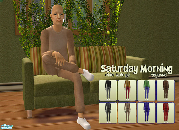 Sims 2 — Saturday Morning - Elder Male by tdyannd — A set of comfy sweats and ankle socks for those Saturday morning