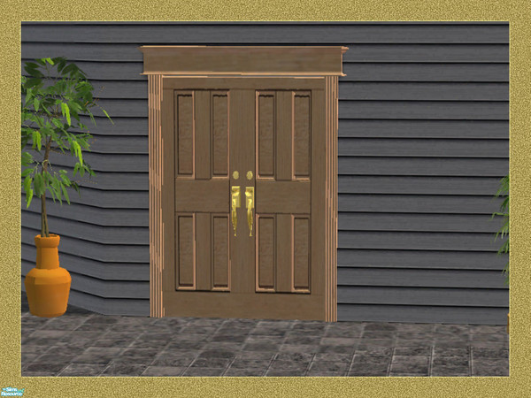 Sims 2 — Four Panel Double Doors-Ash by Dgandy — By request a recolor of my four panel double doors in Ash. You must have