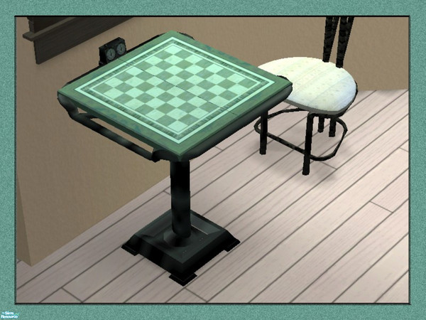 Sims 2 — Low Rise Study-Chess Table by Dgandy — Matches the Low Rise Living Room. Set includes Desk, Chair, Chess Table,