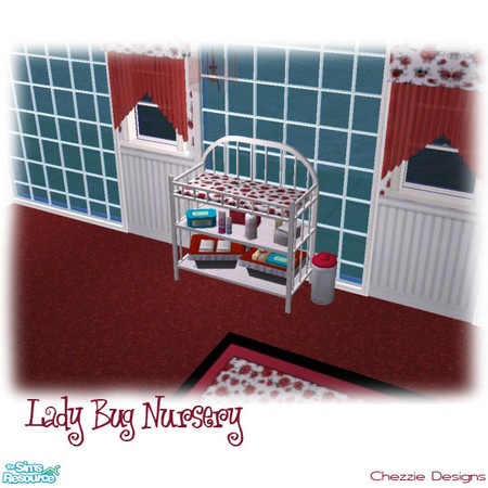 Sims 2 — LadyBug Nursery  Change Table by Chezzie — What baby wouldn't love a nursery full of colourful, happy