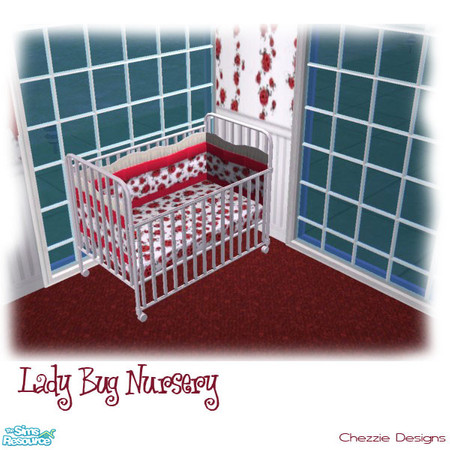 Sims 2 — LadyBug Nursery Crib by Chezzie — What baby wouldn't love a nursery full of colourful, happy ladybugs!!!