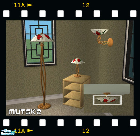 Sims 2 — Greco Rose glass Ceilinglamp by Mutske — Recolor of the Greco lightingset. Murano glass combined with copper.