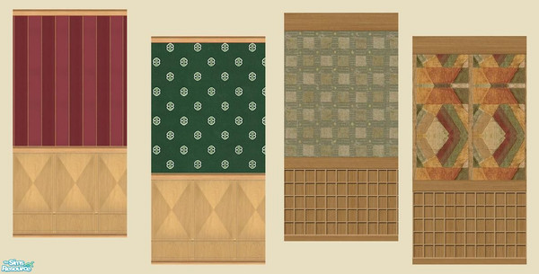 Sims 2 — TS2 Panels Halved by Henwen — Maxis paneling used with papers. **TSRAA Member**