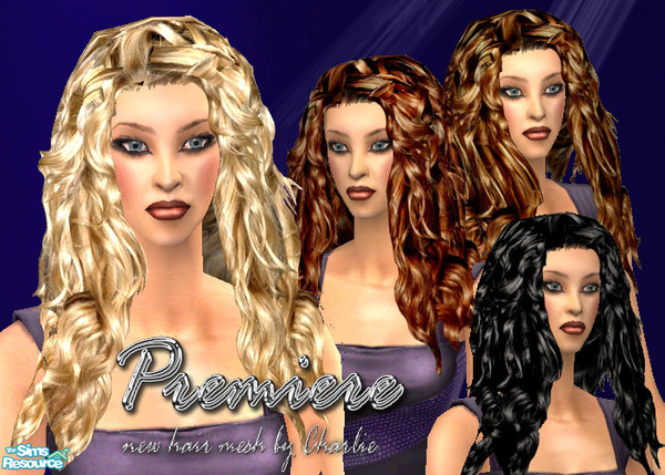 Sims 2 — Premiere - Hair set by ChazDesigns — A brand new hair mesh. A beautiful glamorous hairstyle with volume and