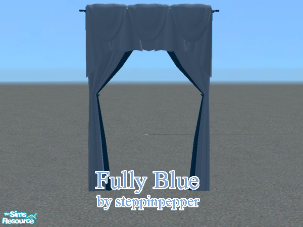 Sims 2 — Fully Blue Curtain by steppinpepper — Part of Fully Blue Dorm Set