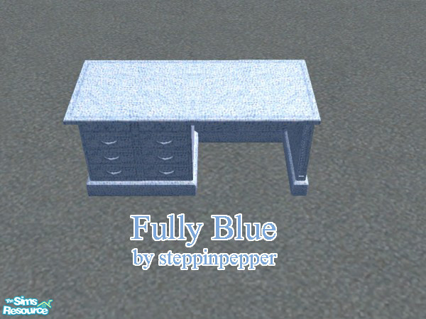 Sims 2 — Fully Blue Desk by steppinpepper — Part of Fully Blue Dorm Set