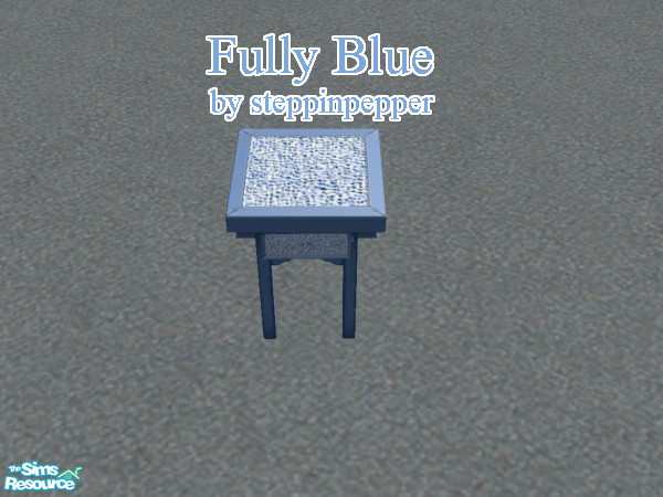 Sims 2 — Fully Blue End Table by steppinpepper — Part of Fully Blue Dorm Set