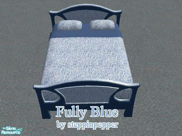 Sims 2 — Fully Blue Bed by steppinpepper — Part of Fully Blue Dorm Set