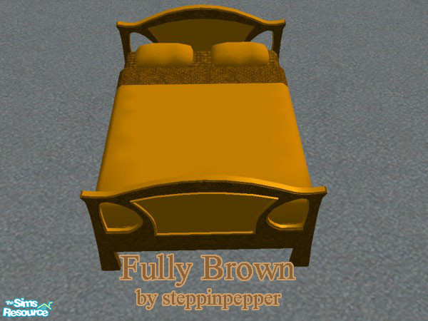 Sims 2 — Fully Brown Bed by steppinpepper — Part of Fully Brown set
