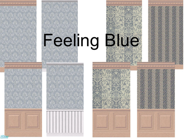 Sims 2 — Feeling Blue by wimpy1968 — A variety of pale blue wallpapers for when you're feeling... well ... blue.