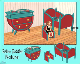 Sims 2 — Retro Toddler Nature by solfal — Recolour of the retro toddler set. Use it toghether with my other retro items