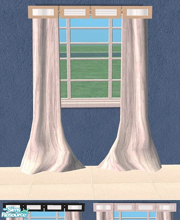 Sims 2 — Maya Bedroom set - Curtains Straight MES by Bitzybus — Curtain MESH Straight. You must have the bed from this