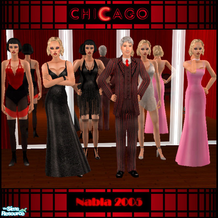 Sims 2 — Chicago by nablanabla — Seven skins based of those from the Acadamie Award winning Miramax film,