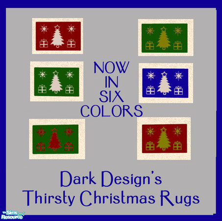 Sims 2 — Christmas Thirsty Rug Set by Dark_Design — This is a set of six christmas rugs recolored from the Tirsty rug in