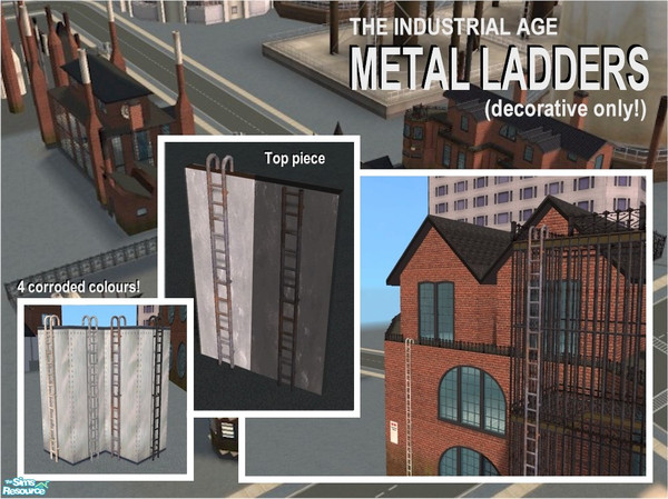 Sims 2 — Metal Ladder (Top Piece) by Cyclonesue — These ladders are DECORATIVE ONLY! However, if you are familiar with