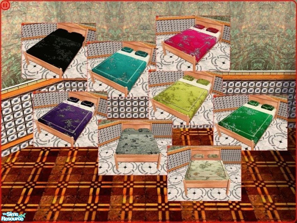 Sims 2 — Silk bedcovers by hippiebill by hippiebill — 8 new bedcovers for SIMs to enjoy. Made where child labor laws are