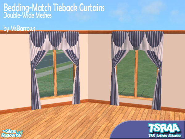 Sims 2 — MsB - Bedding-Match Double Width (MESH-D by MsBarrows — Find yourself wishing you could find a curtain that was