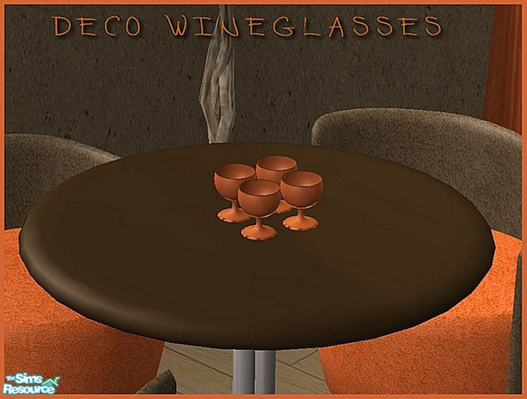 Sims 2 — Modern Diningroom - Amve Mdwineglasses by TSR Archive — Deco wineglasses in Orange