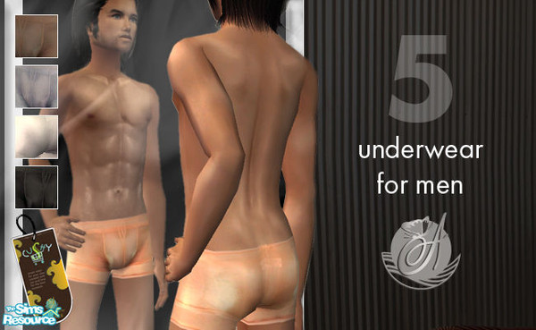 Sims 2 —  by Atracao — Underwear for men in 5 colours (apricot, violet, black, brown and white).