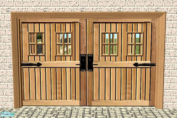 Sims 2 — Country Style Garage Doors - 02 by Raveena — A rustic style garage door to enhance your Sims home. Door was
