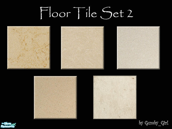 Sims 2 — Tile Set 2 by Gumby_Girl — Set of 5 tiles in Neutral colours perfect for your home. Use them in the kitchen,