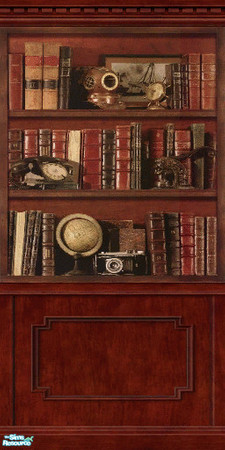 Sims 2 — Study Wall 2 by TSR Archive — Part of a set of 2 walls with shelves for a study or library, matches Maxis